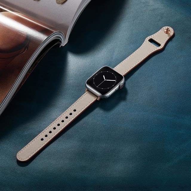 Apple Watch バンド 41/40/38mm】ピンバックル レザー 本革細身 (アイボリー) for Apple Watch  SE/Series7/6/5/4/3/2/1 Esalta | iPhoneケースは UNiCASE