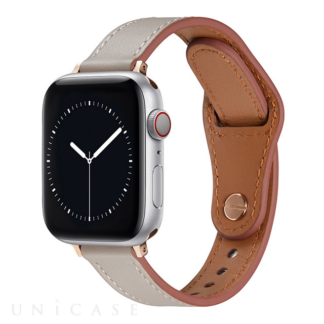 Apple Watch バンド 41/40/38mm】ピンバックル レザー 本革細身 (アイボリー) for Apple Watch  SE(第2/1世代)/Series8/7/6/5/4/3/2/1 Esalta iPhoneケースは UNiCASE