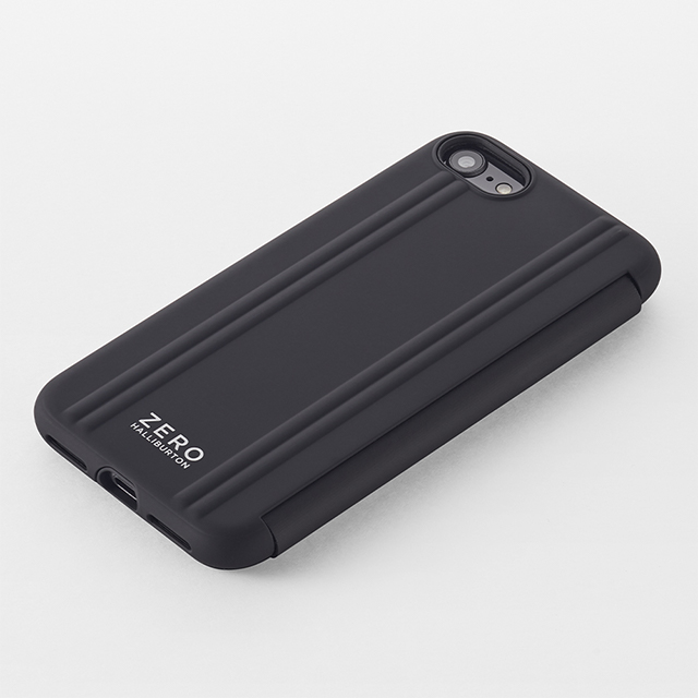 【iPhoneSE(第3/2世代)/8/7 ケース】ZERO HALLIBURTON Hybrid Shockproof Flip case for iPhoneSE(第3世代)(Black)