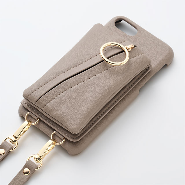 【iPhoneSE(第3/2世代)/8/7 ケース】Clutch Ring Case for iPhoneSE(第3世代)(beige)