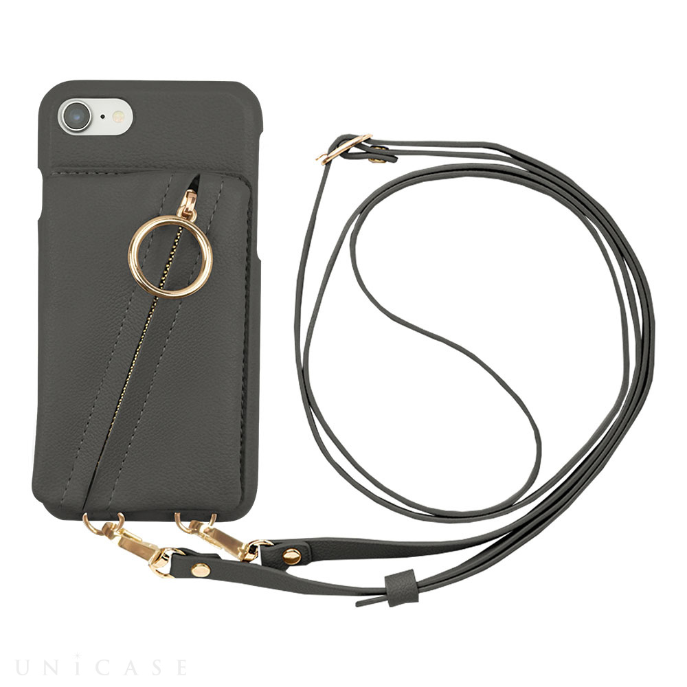 【iPhoneSE(第3/2世代)/8/7 ケース】Clutch Ring Case for iPhoneSE(第3世代)(dark gray)