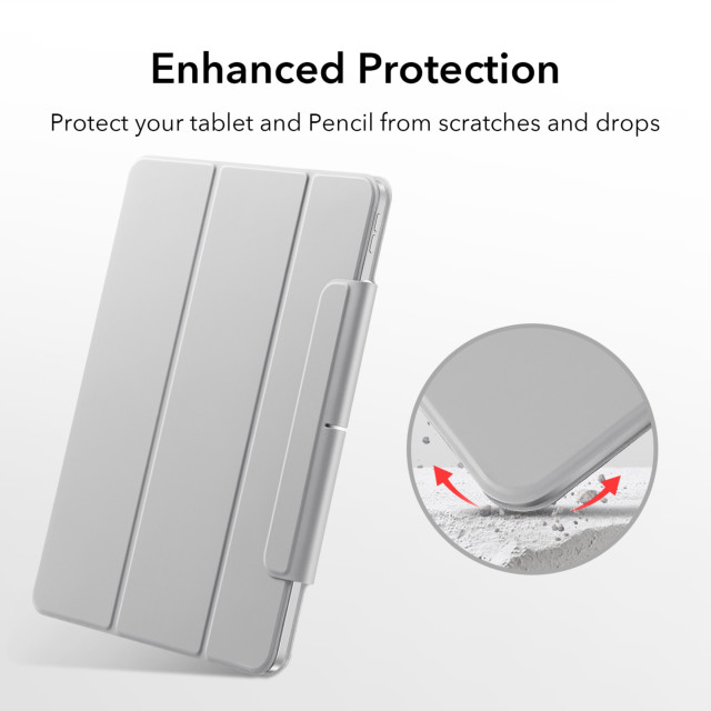 【iPad Pro(11inch)(第4/3/2世代) ケース】ESR Rebound Magnetic (Silver Grey)