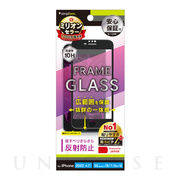 【iPhoneSE(第3/2世代)/8/7/6s/6 フィルム】反射防止 フレームガラス (ブラック)