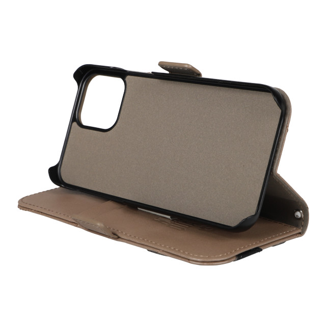 【iPhone12/12 Pro ケース】DAISY PACH PU QUILT Leather Book Type Case (TAUPE/BLACK)サブ画像