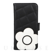 【iPhoneSE(第3/2世代)/8/7 ケース】DAISY PACH PU QUILT Leather Book Type Case (BLACK/WITE)