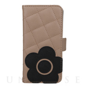 【iPhoneSE(第3/2世代)/8/7 ケース】DAISY PACH PU QUILT Leather Book Type Case (TAUPE/BLACK)