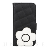【iPhone13 ケース】DAISY PACH PU QUILT Leather Book Type Case (BLACK/WITE)