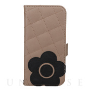 【iPhone13 ケース】DAISY PACH PU QUILT Leather Book Type Case (TAUPE/BLACK)