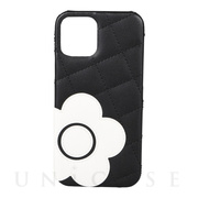 【iPhone12/12 Pro ケース】DAISY PACH PU QUILT Leather Back Case (BLACK/WHITE)