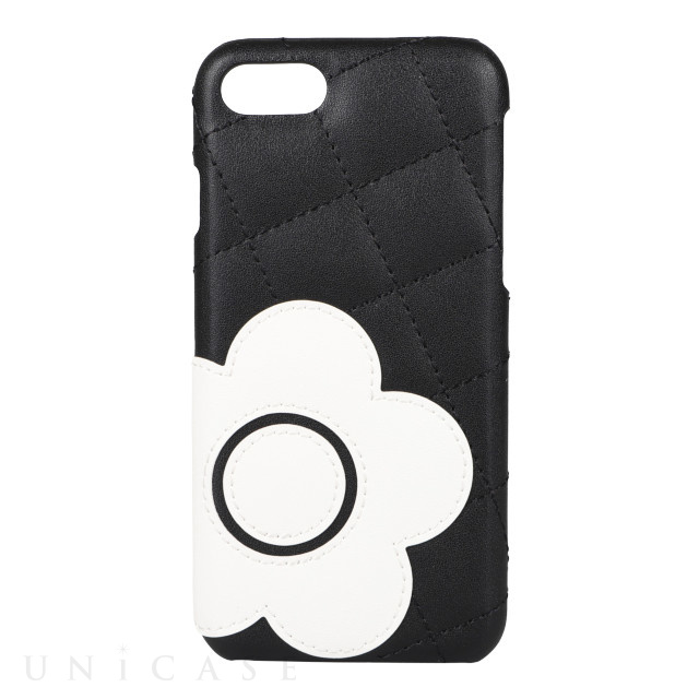 【iPhoneSE(第3/2世代)/8/7 ケース】DAISY PACH PU QUILT Leather Back Case (BLACK/WITE)