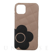 【iPhone13 ケース】DAISY PACH PU QUILT Leather Back Case (TAUPE/BLACK)