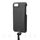 【iPhoneSE(第3/2世代)/8/7/6s/6 ケース】“Shrink” PU Leather Strap type Shell Case (Black)