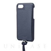 【iPhoneSE(第3/2世代)/8/7/6s/6 ケース】“Shrink” PU Leather Strap type Shell Case (Navy)
