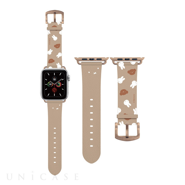 【Apple Watch バンド 41/40/38mm】ミッフィー レザーバンド (ミッフィー＆ボリス) for Apple Watch SE(第2/1世代)/Series9/8/7/6/5/4/3/2/1