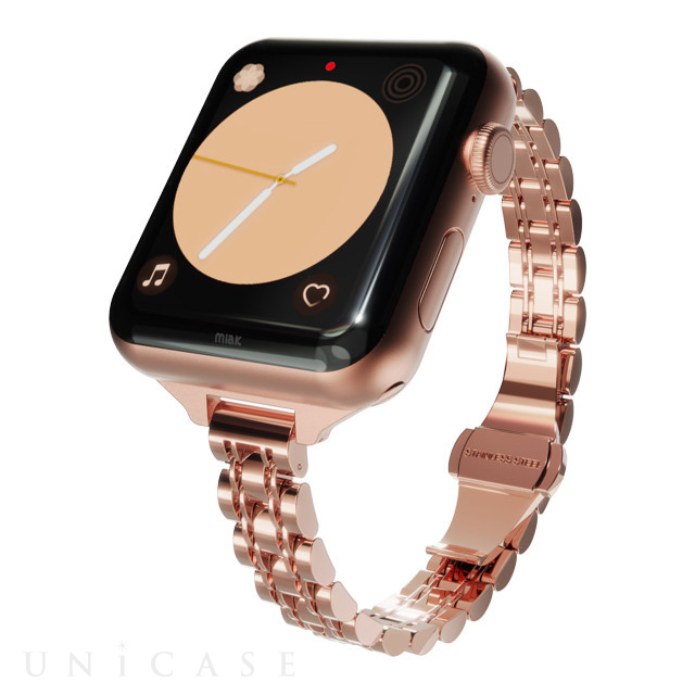 Apple Watch バンド 45/44/42mm】JUBILEE METAL BAND (ローズゴールド) for Apple Watch  SE(第2/1世代)/Series8/7/6/5/4/3/2/1 miak iPhoneケースは UNiCASE