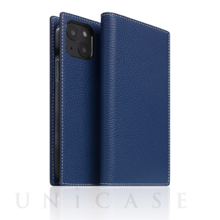 【iPhone13 mini ケース】Full Grain Leather Case (ネイビーブルー)