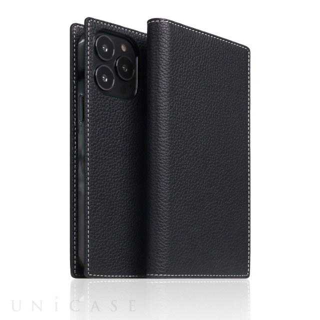 【iPhone13 Pro ケース】Full Grain Leather Case (ブラックブルー)