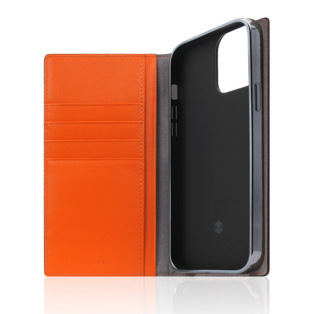 【iPhone13 ケース】Edition Calf Skin Leather Diary (オレンジ)サブ画像