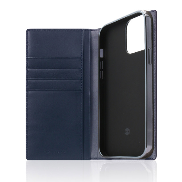 【iPhone13 ケース】Edition Calf Skin Leather Diary (ネイビー)サブ画像