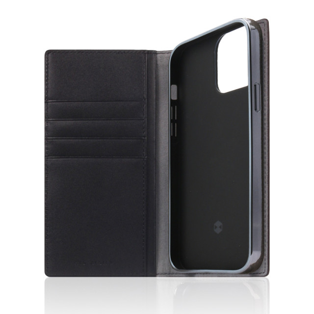 【iPhone13 ケース】Edition Calf Skin Leather Diary (ブラック)サブ画像