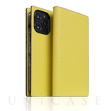 【iPhone13 Pro ケース】Neon Full Grain Leather Case (レモン)