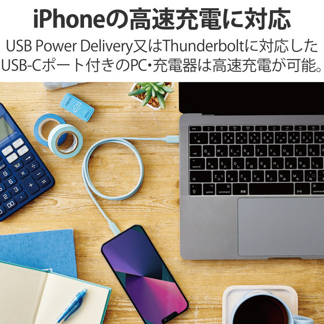 USB-C to Lightningケーブル (スタンダード) (ブルー)goods_nameサブ画像