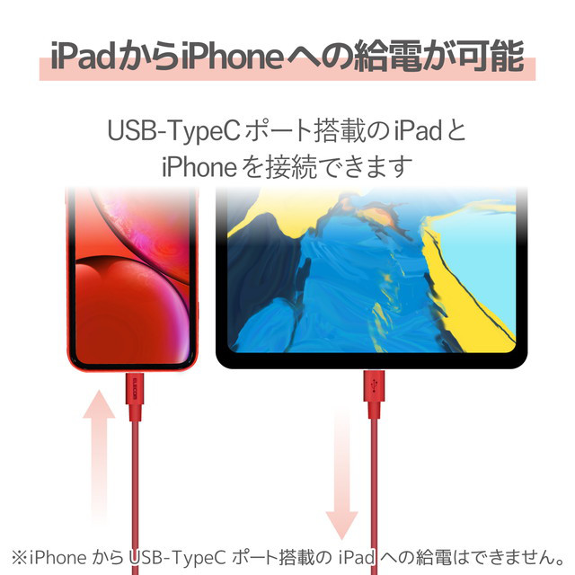 USB-C to Lightningケーブル (耐久仕様) (1.0m レッド)サブ画像