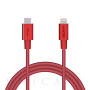 USB-C to Lightningケーブル (耐久仕様) (1.0m レッド)