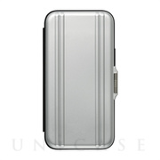【アウトレット】【iPhone13 mini ケース】ZERO HALLIBURTON Hybrid Shockproof Flip Case for iPhone13 mini (Silver)