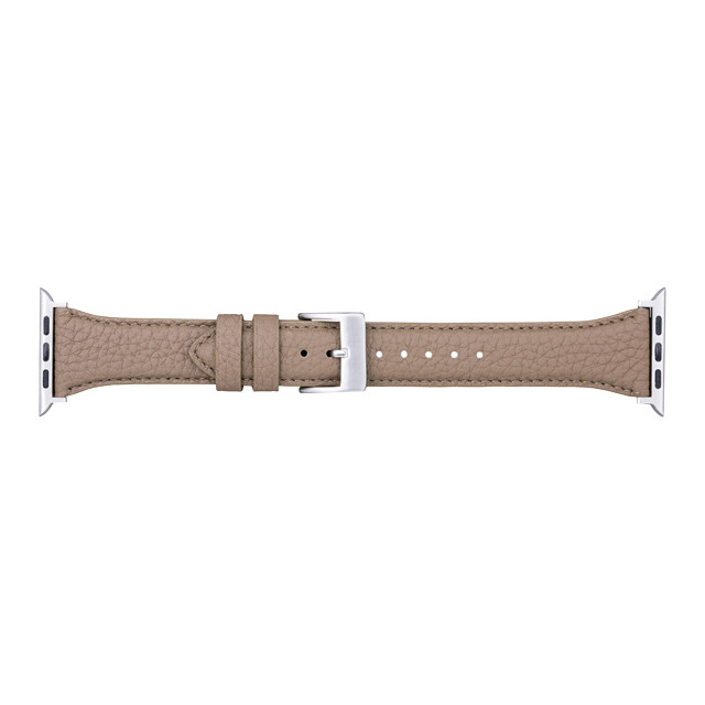 【Apple Watch バンド 49/45/44/42mm】German Shrunken-calf Genuine Leather Watchband Pin Buckle Type (トープ)サブ画像