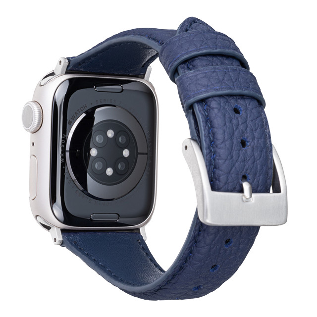【Apple Watch バンド 41/40/38mm】German Shrunken-calf Genuine Leather Watchband Pin Buckle Type (ネイビー) forApple Watch SE(第2/1世代)/Series8/7/6/5/4/3/2/1サブ画像