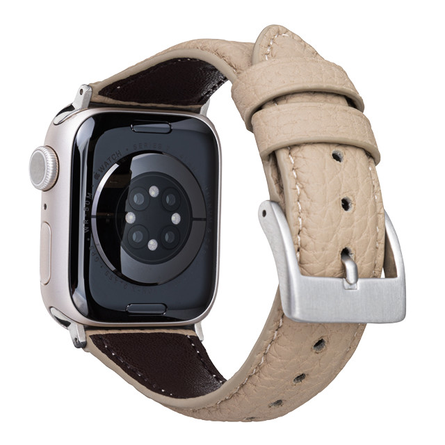 【Apple Watch バンド 41/40/38mm】German Shrunken-calf Genuine Leather Watchband Pin Buckle Type (グレージュ)goods_nameサブ画像