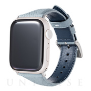 【Apple Watch バンド 49/45/44/42mm】German Shrunken-calf Genuine Leather Watchband Pin Buckle Type (ベイビーブルー) for Apple Watch Ultra2/SE(第2/1世代)/Series9/8/7/6/5/4/3/2/1