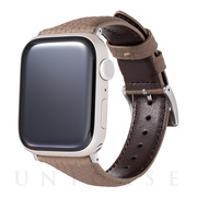 【Apple Watch バンド 45/44/42mm】German Shrunken-calf Genuine Leather Watchband Pin Buckle Type (トープ) forApple Watch SE(第2/1世代)/Series8/7/6/5/4/3/2/1