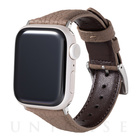 【Apple Watch バンド 41/40/38mm】German Shrunken-calf Genuine Leather Watchband Pin Buckle Type (トープ) for Apple Watch SE/Series7/6/5/4/3/2/1