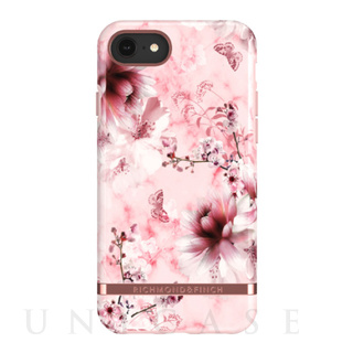 【iPhoneSE(第3/2世代)/8/7 ケース】Pink Marble Floral - Rose Gold Details