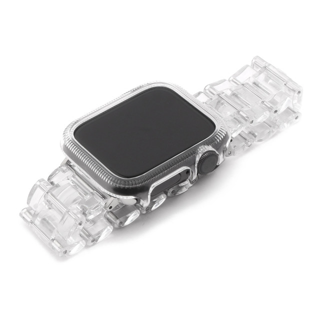 【Apple Watch バンド 40mm】保護ケース付きクリアチェーンバンド (クリア) for Apple Watch SE(第2/1世代)/Series6/5/4サブ画像