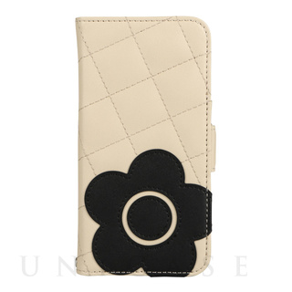 【iPhoneSE(第3/2世代)/8/7 ケース】DAISY PACH PU QUILT Leather Book Type Case (IVORY/BLACK)