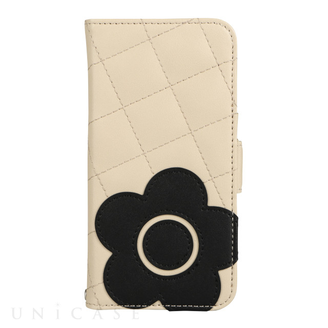 【iPhoneSE(第3/2世代)/8/7 ケース】DAISY PACH PU QUILT Leather Book Type Case (IVORY/BLACK)