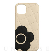 【iPhone13 ケース】DAISY PACH PU QUILT Leather Back Case (IVORY/BLACK)