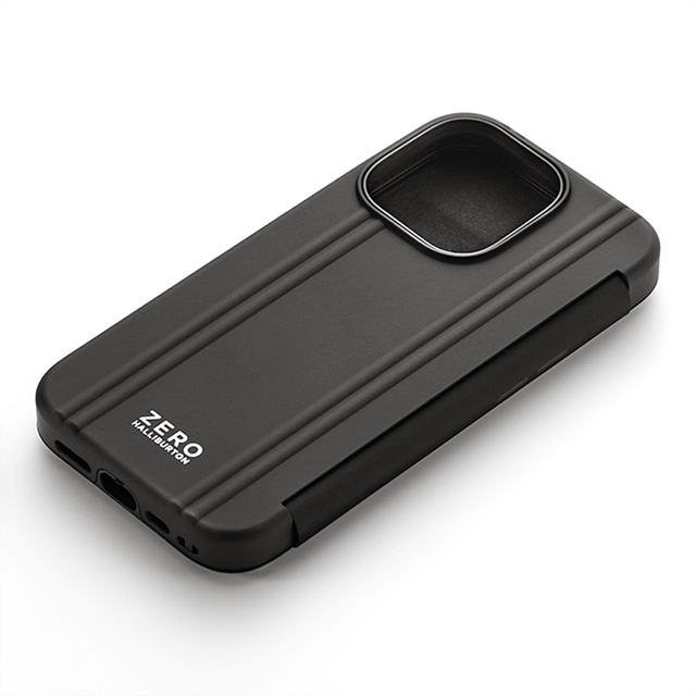 【iPhone14/13 ケース】ZERO HALLIBURTON Hybrid Shockproof Flip Case (Black)サブ画像