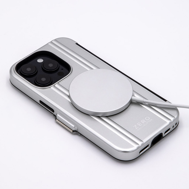 【iPhone14 ケース】ZERO HALLIBURTON Hybrid Shockproof Flip Case (Silver)