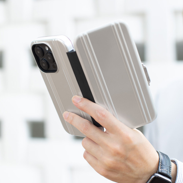 【iPhone14 ケース】ZERO HALLIBURTON Hybrid Shockproof Flip Case (Silver)