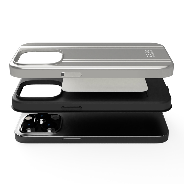 【iPhone14 Pro ケース】ZERO HALLIBURTON Hybrid Shockproof Flip Case (Black)