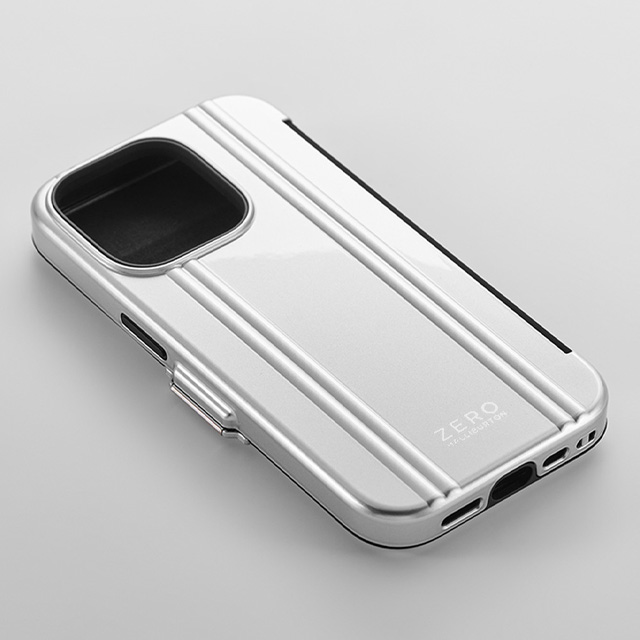 【iPhone14 Pro ケース】ZERO HALLIBURTON Hybrid Shockproof Flip Case (Blue)