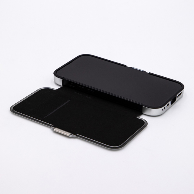 【iPhone14 Plus ケース】ZERO HALLIBURTON Hybrid Shockproof Flip Case (Silver)サブ画像