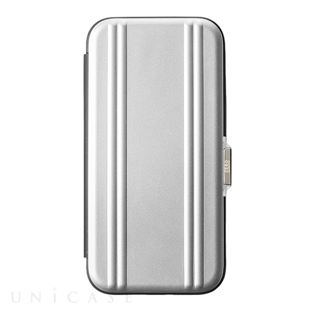 【iPhone14 Pro ケース】ZERO HALLIBURTON Hybrid Shockproof Flip Case (Silver)
