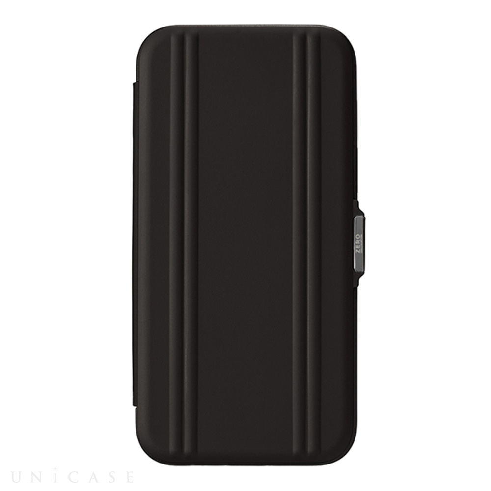 【iPhone14 Plus ケース】ZERO HALLIBURTON Hybrid Shockproof Flip Case (Black)