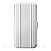 【iPhone14 Plus ケース】ZERO HALLIBURTON Hybrid Shockproof Flip Case (Silver)