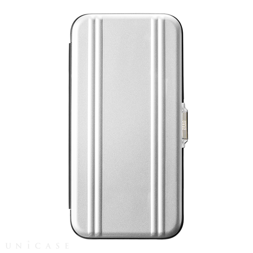 【iPhone14 Plus ケース】ZERO HALLIBURTON Hybrid Shockproof Flip Case (Silver)